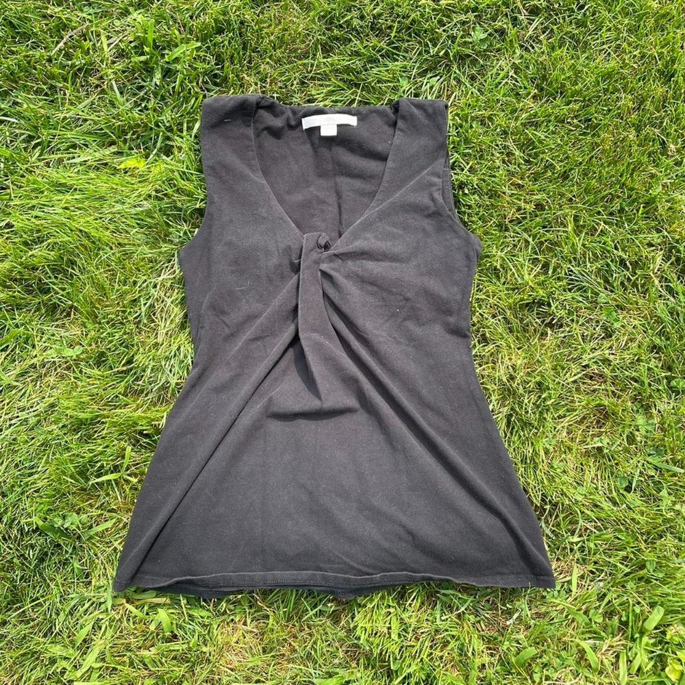 black sleeveless top